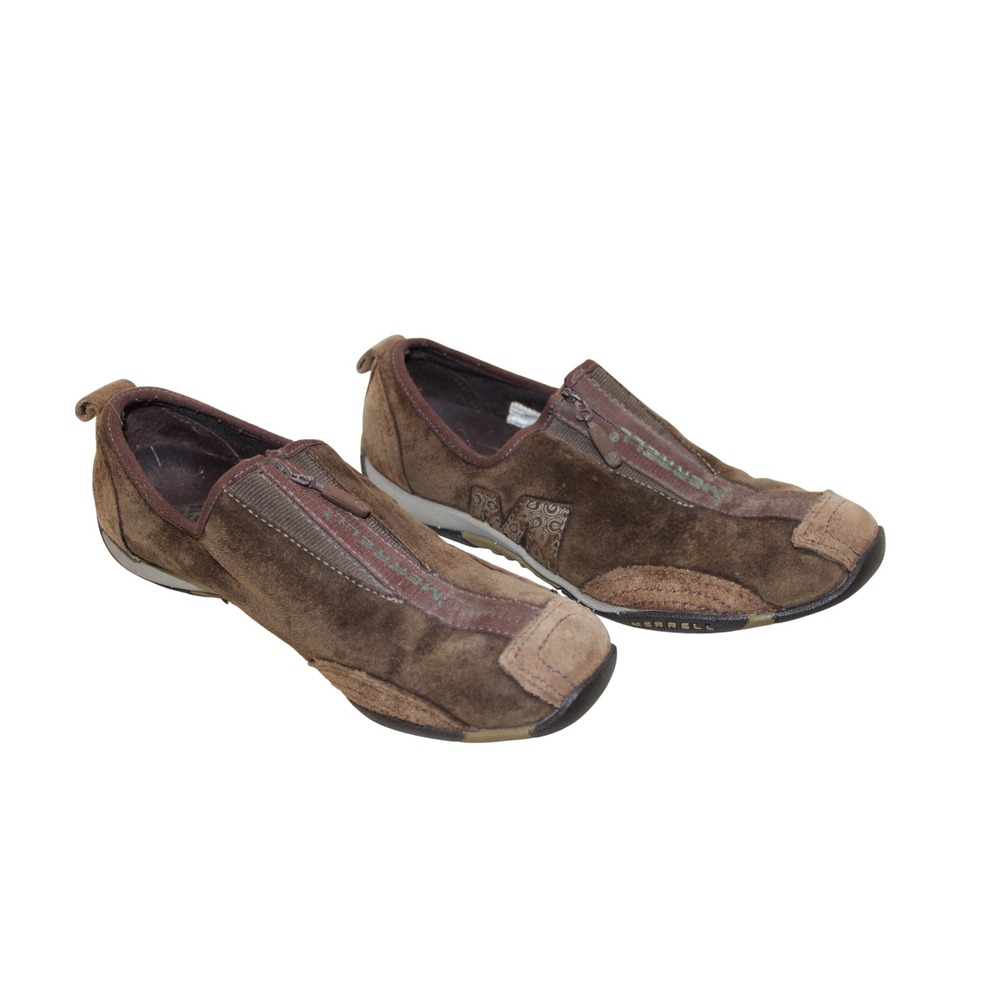 Merrell Barbado Suede Zip Slip On Shoes Women Size 7 Brown